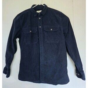Line Of Trade Shirt Mens L Blue Corduroy Chore Button Down Workwear Outdoor Fall